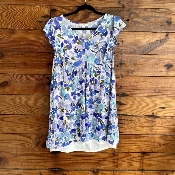 Andreé by Unit clue/ purple floral babydoll dress - Picture 1 of 7